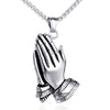 Trendy Praying Hands Pendant Necklace Men's Necklace Metal Religious Amulet Pendant Accessories Party Jewelry