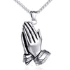 Trendy Praying Hands Pendant Necklace Men's Necklace Metal Religious Amulet Pendant Accessories Party Jewelry