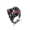 Trendy Rose Skull Pattern Bohemian Heart-Shaped Crystal Inlaid Ring Women's Ring Skull Ring Accessories Party Jewelr