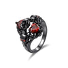 Trendy Rose Skull Pattern Bohemian Heart-Shaped Crystal Inlaid Ring Women's Ring Skull Ring Accessories Party Jewelr