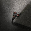 Trendy Rose Skull Pattern Bohemian Heart-Shaped Crystal Inlaid Ring Women's Ring Skull Ring Accessories Party Jewelr