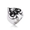 Trendy Spades Skull Head Ring Men's Ring Metal Interesting Shape Ring Accessories Party Jewelry Size 8 ~ 13