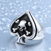 Trendy Spades Skull Head Ring Men's Ring Metal Interesting Shape Ring Accessories Party Jewelry Size 8 ~ 13
