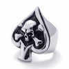 Trendy Spades Skull Head Ring Men's Ring Metal Interesting Shape Ring Accessories Party Jewelry Size 8 ~ 13