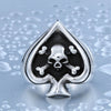 Trendy Spades Skull Head Ring Men's Ring Metal Interesting Shape Ring Accessories Party Jewelry Size 8 ~ 13