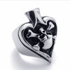 Trendy Spades Skull Head Ring Men's Ring Metal Interesting Shape Ring Accessories Party Jewelry Size 8 ~ 13