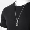 Trendy Special Fishhook Shape Pendant Necklace Men's Necklace Metal Sliding Pendant Accessories Party Jewelry