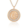 Trendy Tree of Life Crystal Round Big Pendant Necklace silvery Gold Stainless Steel Elegant For Women Necklaces Jewelry Gift