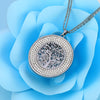 Trendy Tree of Life Crystal Round Big Pendant Necklace silvery Gold Stainless Steel Elegant For Women Necklaces Jewelry Gift