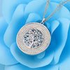 Trendy Tree of Life Crystal Round Big Pendant Necklace silvery Gold Stainless Steel Elegant For Women Necklaces Jewelry Gift
