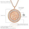 Trendy Tree of Life Crystal Round Big Pendant Necklace silvery Gold Stainless Steel Elegant For Women Necklaces Jewelry Gift