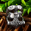 Trendy Viking Tomahawk Letter Big Ring Men's Ring Metal Letter Mysterious Rune Pattern Ring Accessories Party Jewelry