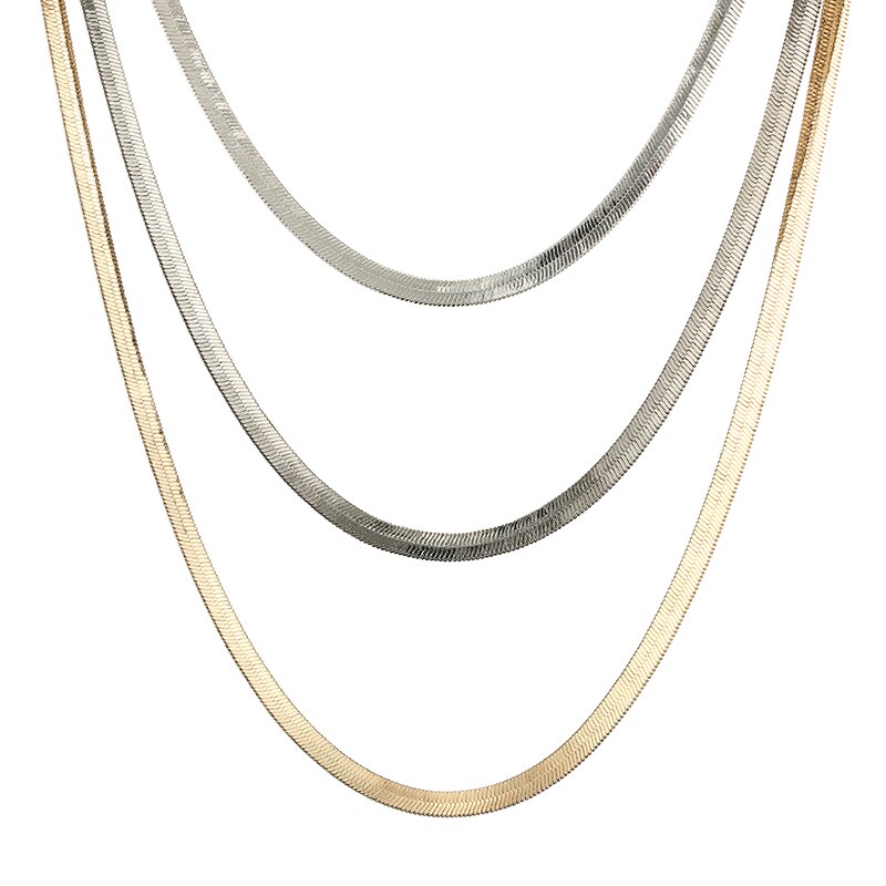 Trendy three Layers Long Chains Sweater Necklace Mix Color stainless steel Necklace Female Collier Jewelry Gift 2022