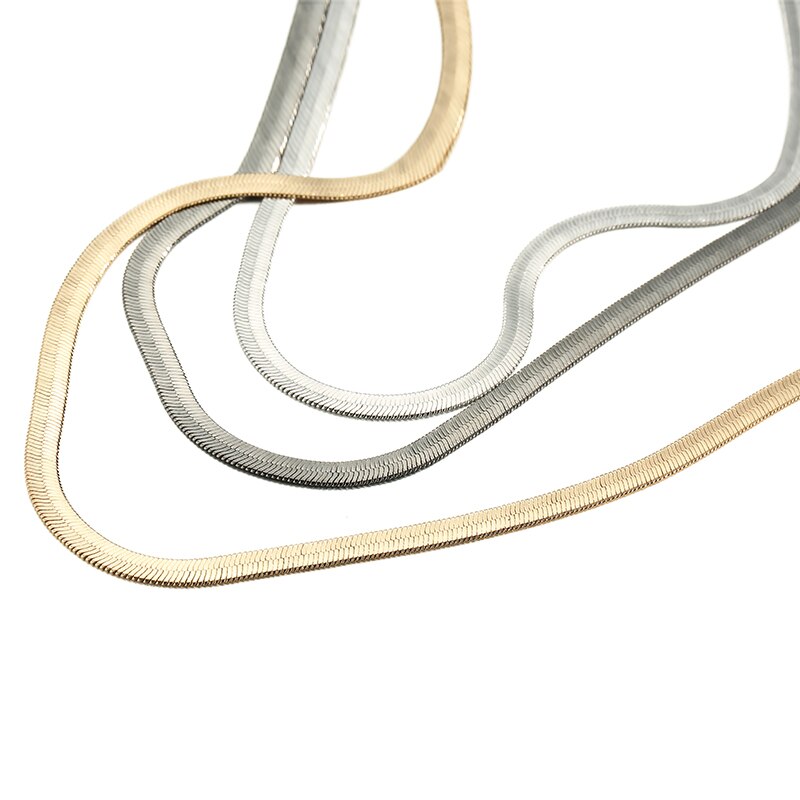 Trendy three Layers Long Chains Sweater Necklace Mix Color stainless steel Necklace Female Collier Jewelry Gift 2022