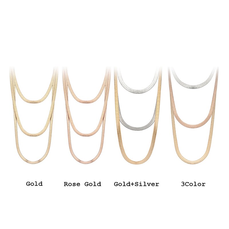 Trendy three Layers Long Chains Sweater Necklace Mix Color stainless steel Necklace Female Collier Jewelry Gift 2022