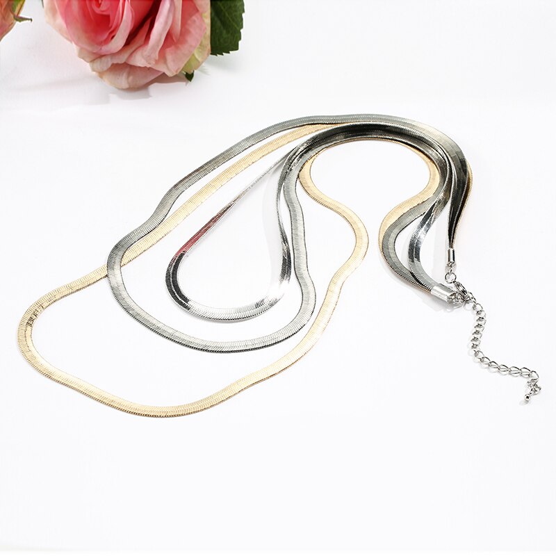 Trendy three Layers Long Chains Sweater Necklace Mix Color stainless steel Necklace Female Collier Jewelry Gift 2022