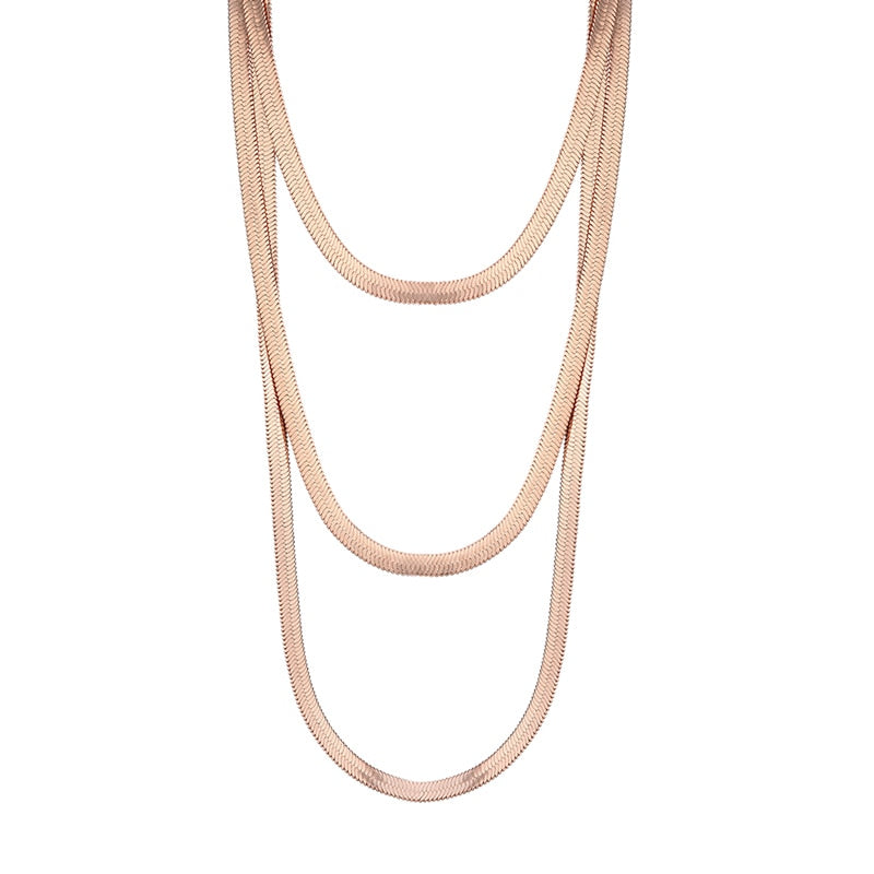 Trendy three Layers Long Chains Sweater Necklace Mix Color stainless steel Necklace Female Collier Jewelry Gift 2022