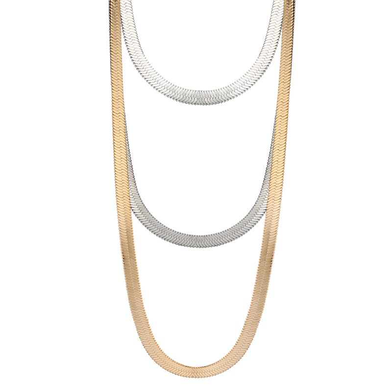 Trendy three Layers Long Chains Sweater Necklace Mix Color stainless steel Necklace Female Collier Jewelry Gift 2022