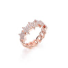 Twist Classical Cubic Zircon Stars Ring for Woman Rose Gold Color Wedding Engagement Finger Ring for Girls Jewelry Gifts