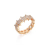 Twist Classical Cubic Zircon Stars Ring for Woman Rose Gold Color Wedding Engagement Finger Ring for Girls Jewelry Gifts