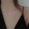 Two Heart Shaped Necklaces Female Exquisite Geometric Shape Choker Birthday Gift For Ladies Jewelry