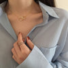 Two Heart Shaped Necklaces Female Exquisite Geometric Shape Choker Birthday Gift For Ladies Jewelry