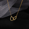 Two Heart Shaped Necklaces Female Exquisite Geometric Shape Choker Birthday Gift For Ladies Jewelry