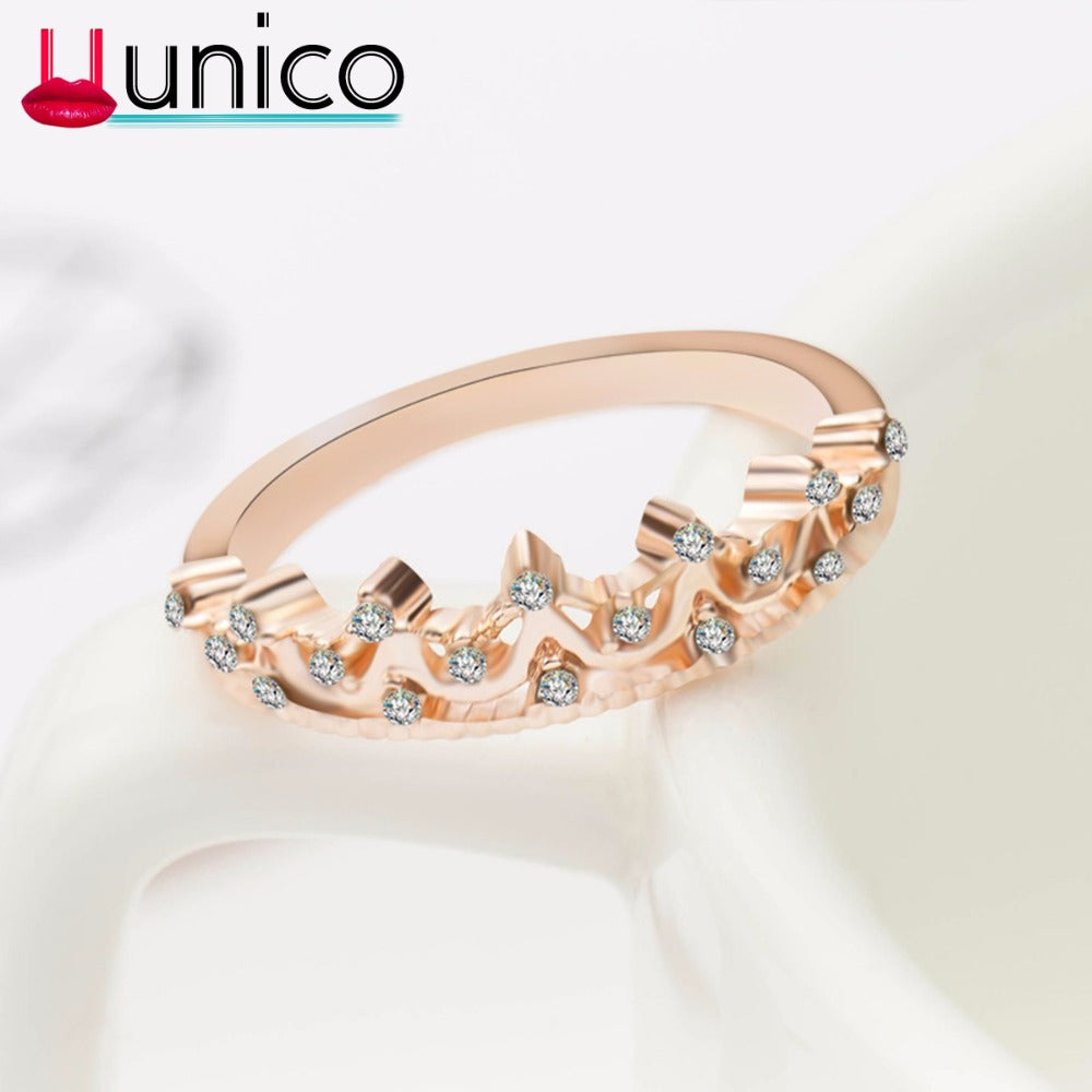 New for women gift AAA cubic zirconia wedding rings Copper Crown Marriage engagement jewelry S16030167