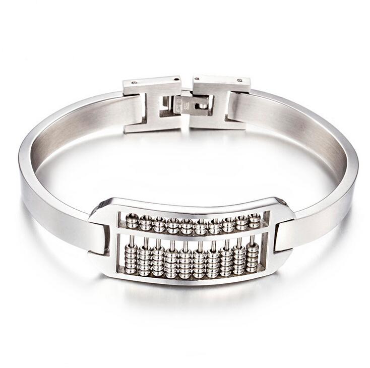 New Unique Bulgaria Gold Color Abacus Charm Bracelets Bangle For Women Men Titanium Stainless Steel New Fashion Design Wristband