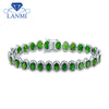 New!!! Unique Design 27pcs Oval 5x7mm Green Tourmaline Fantastic Engage Bracelet for Women Wedding Gemstone Jewelry Party