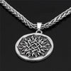Viking Retro Sun Flower Wheel Necklaces Vintage Jewelry Temperament Pendant With  Stainless Steel Chain