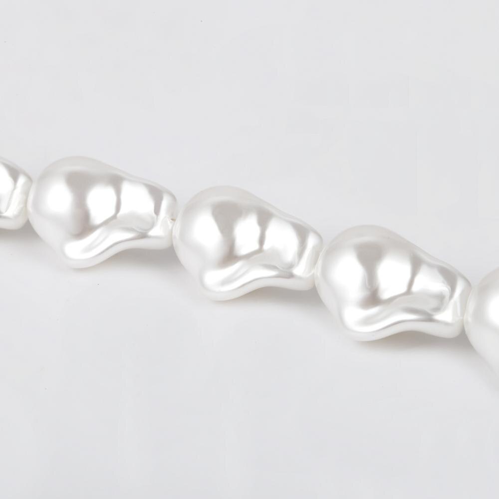 Vintage Big Irregular Pearl Choker Necklace For Women Simple Monolayer Baroque Pearl Chain Necklace Party Wedding Jewelry