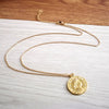 Vintage Carved Coin Necklace For Women Metal Retro Figure Medallion Pendant Long Necklaces Bohemia Jewelry