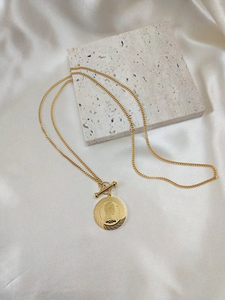 Vintage Carved Coin Necklace For Women Stainless Steel Retro Figure Medallion Pendant Long Necklaces Bohemia Jewelry