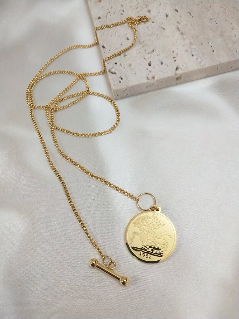 Vintage Carved Coin Necklace For Women Stainless Steel Retro Figure Medallion Pendant Long Necklaces Bohemia Jewelry