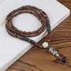 Vintage Ethnic Style Lotus Ox Horn Wood beaded Stone Pendants & Necklaces Statement Nepal Necklace Women Men Jewelry