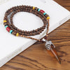 Vintage Ethnic Style Lotus Ox Horn Wood beaded Stone Pendants & Necklaces Statement Nepal Necklace Women Men Jewelry