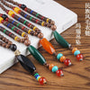 Vintage Ethnic Style Lotus Ox Horn Wood beaded Stone Pendants & Necklaces Statement Nepal Necklace Women Men Jewelry
