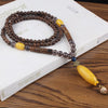 Vintage Ethnic Style Lotus Ox Horn Wood beaded Stone Pendants & Necklaces Statement Nepal Necklace Women Men Jewelry