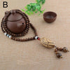 Vintage Long Buddhist Wood Beaded Pendant & Necklace Ethnic Bohemian Boho Buddha Lucky Jewelry for Women Men