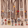 Vintage Nepal Buddhist Mala Wood Beads Pendant Necklace Ethnic Style Buddha Women Men Long Necklaces
