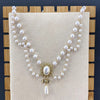Vintage Palace Style Double Layers Pearl  Choker Necklace For Women Elegant Flower Bowknot Pendant Wedding Necklace Jewelry