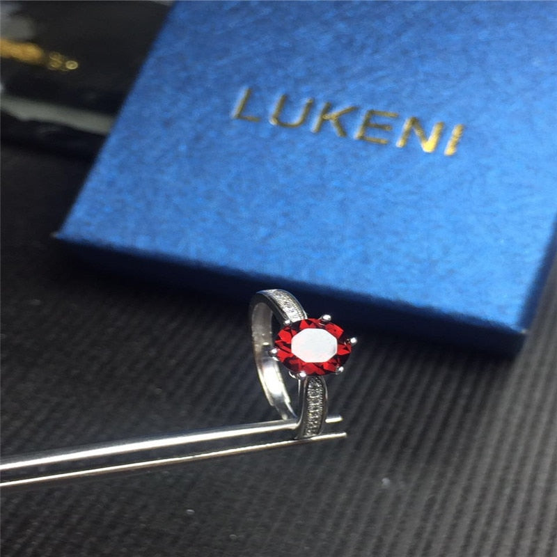 New Vintage Red Garnet Black Gold Red Ring Women Wedding Jewelry Engagement Promise Rings