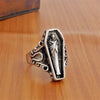 Vintage Silver Plated Coffin Egyptian Mummy Ring Simple Retro Personality Size Adjustable Joint Mummy Ring Gift Jewelry
