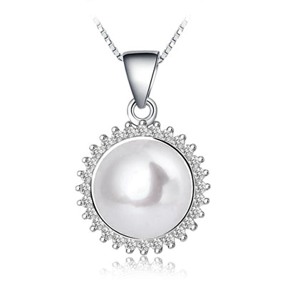 New Wholesale 100% Real Pure 925 Sterling Silver Pendant Necklace Natural Pearl Necklace Top Quality Fine Jewelry Wedding Gifts