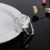 Woman fine Jewelry 925 Sterling Silver beautiful Rose Flower Rings Size 7 8 9 wedding accessories party gifts