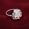Woman fine Jewelry 925 Sterling Silver beautiful Rose Flower Rings Size 7 8 9 wedding accessories party gifts