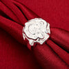 Woman fine Jewelry 925 Sterling Silver beautiful Rose Flower Rings Size 7 8 9 wedding accessories party gifts