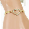 New Women Fashion Gold Color Rhinestone Hollowed Love Heart Bangle Cuff Charm Bracelet Fine Jewelry bracelets & bangles