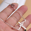 New Women Necklace Heartbeat Rhythm with Love Heart Shaped